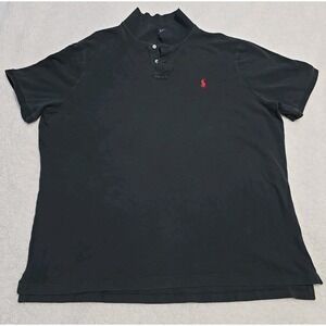 Polo Ralph Lauren Men's XXL Black Classic Fit Cotton Polo Shirt Red Pony